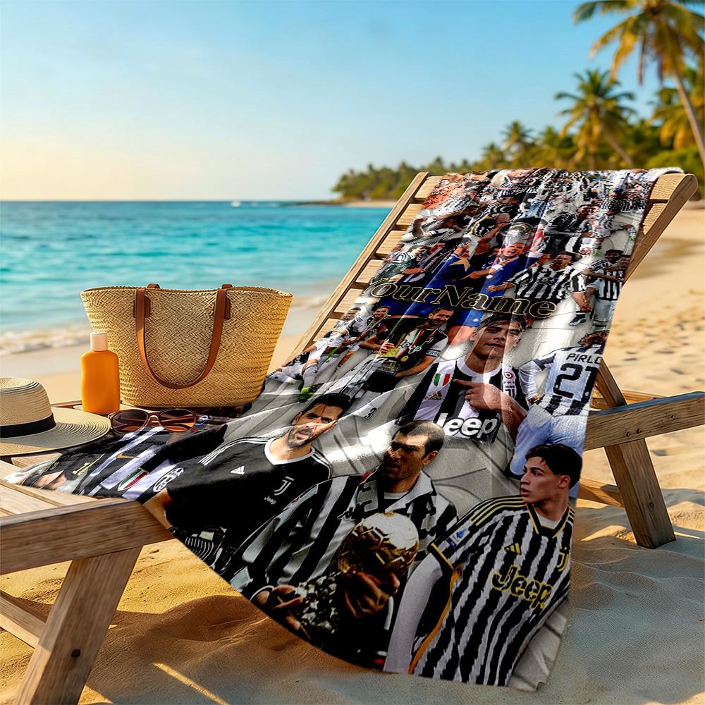 Juventus Customizable Name Beach Towel Super Soft & Absorbent Portable for SwimmingBeachCamping Travel Beach AccessoriesGym