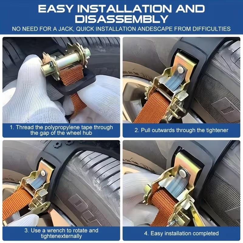 8PCS/set Universal Anti-slip Car Chains Are Suitable for Snow, Ice and Muddy Ground Anti-ski Chains Are Suitable for SUV and Off-road Truck Tires