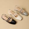 Baotou Mary Jane Shoes French Retro Single Shoes Square Toe Back Empty Thick-heeled Sandals