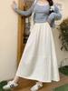 French Polka Dot A-word Skirt Children's Summer Loose and Thin Drape Large Size Fairy Princess Cake Medium Dress
