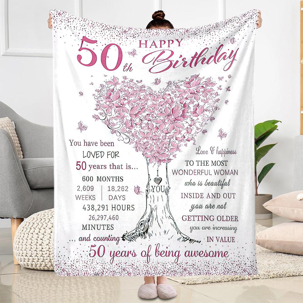 50 Years Of Love And Laughter flannel,Lightweight,Flannel Blanket,Comfortable Blanket, Sofa Blanket, Gift blankets,Holiday Gift Blanket Blankets
