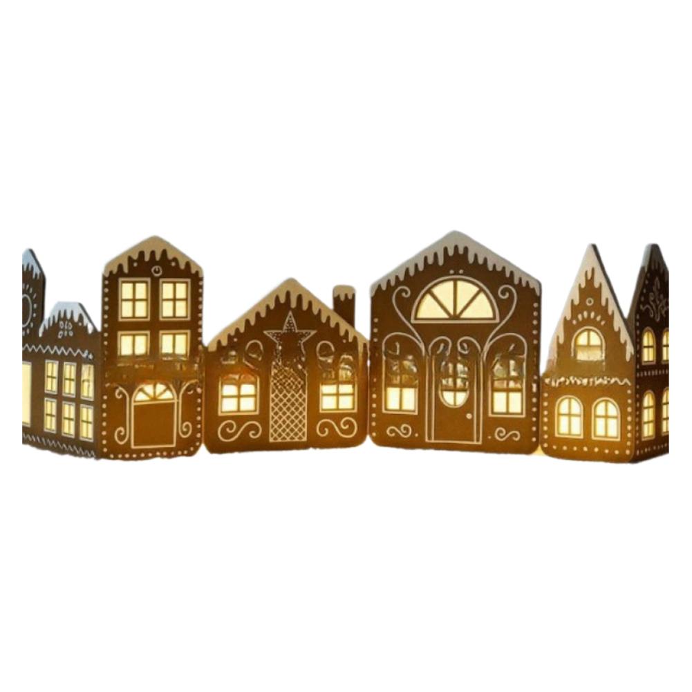 DIY Family Party Decoration Christmas Gingerbread House Cardboard Ornament Christmas Gingerbread House Luminous Decoration One size