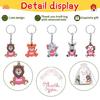 Baby Shower Keychains with Organza Bags Thank You Tages Jungle Animals Keychains Zoos Animal Keychains Keyrings Gifts