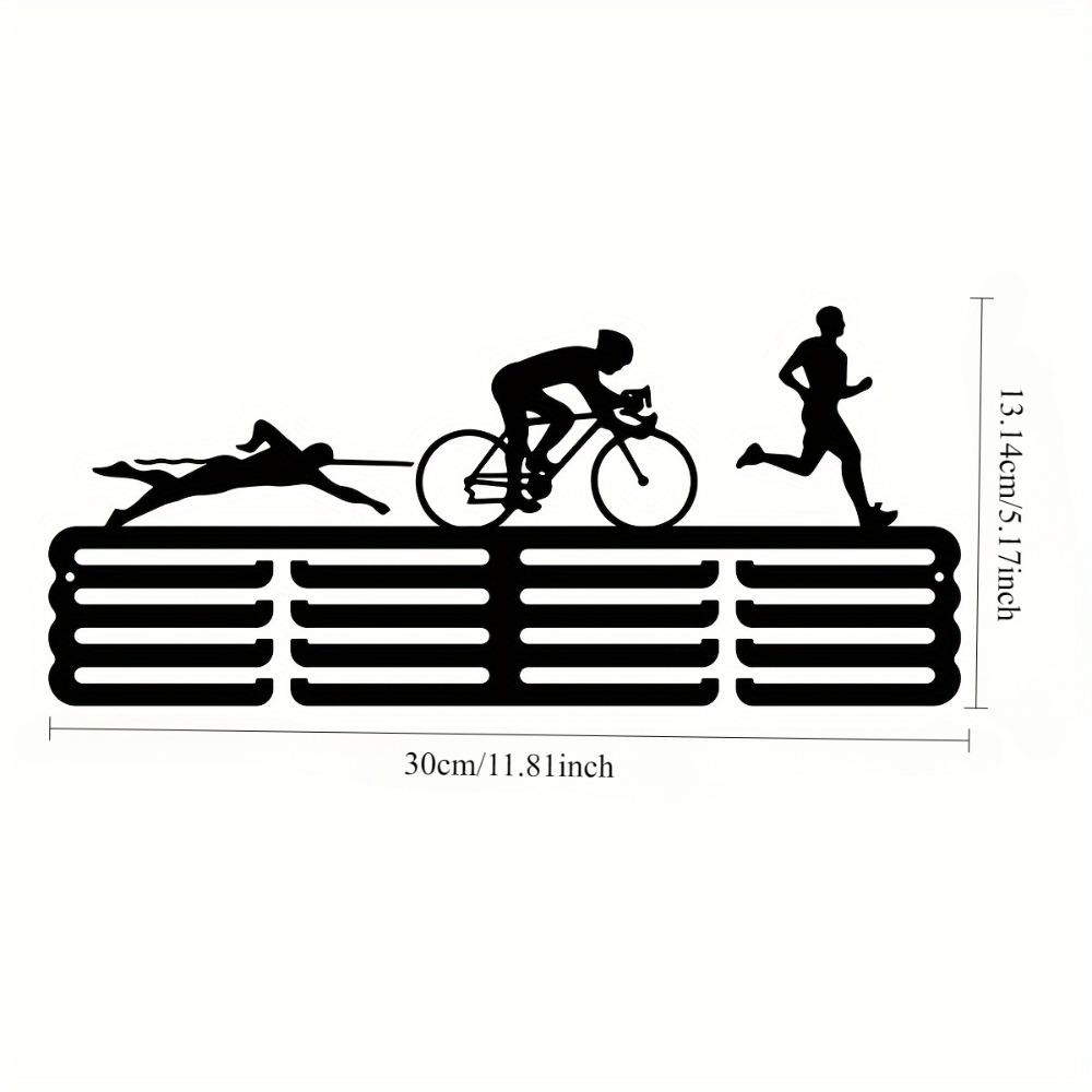 

Triathlon Medal Display Rack Metal Wall Art Home Office Decor Kitchen Living Room Outdoor Porch Cottage Gift Idea 11.81inch