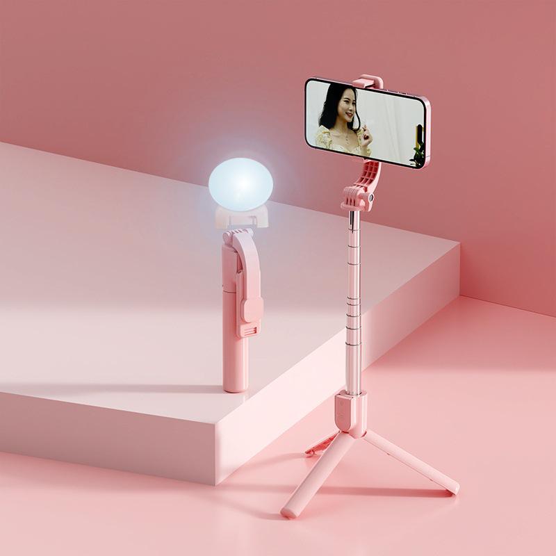 All-in-One Bluetooth Selfie Stick Tripod with Remote Control for Live Broadcasts and Travel