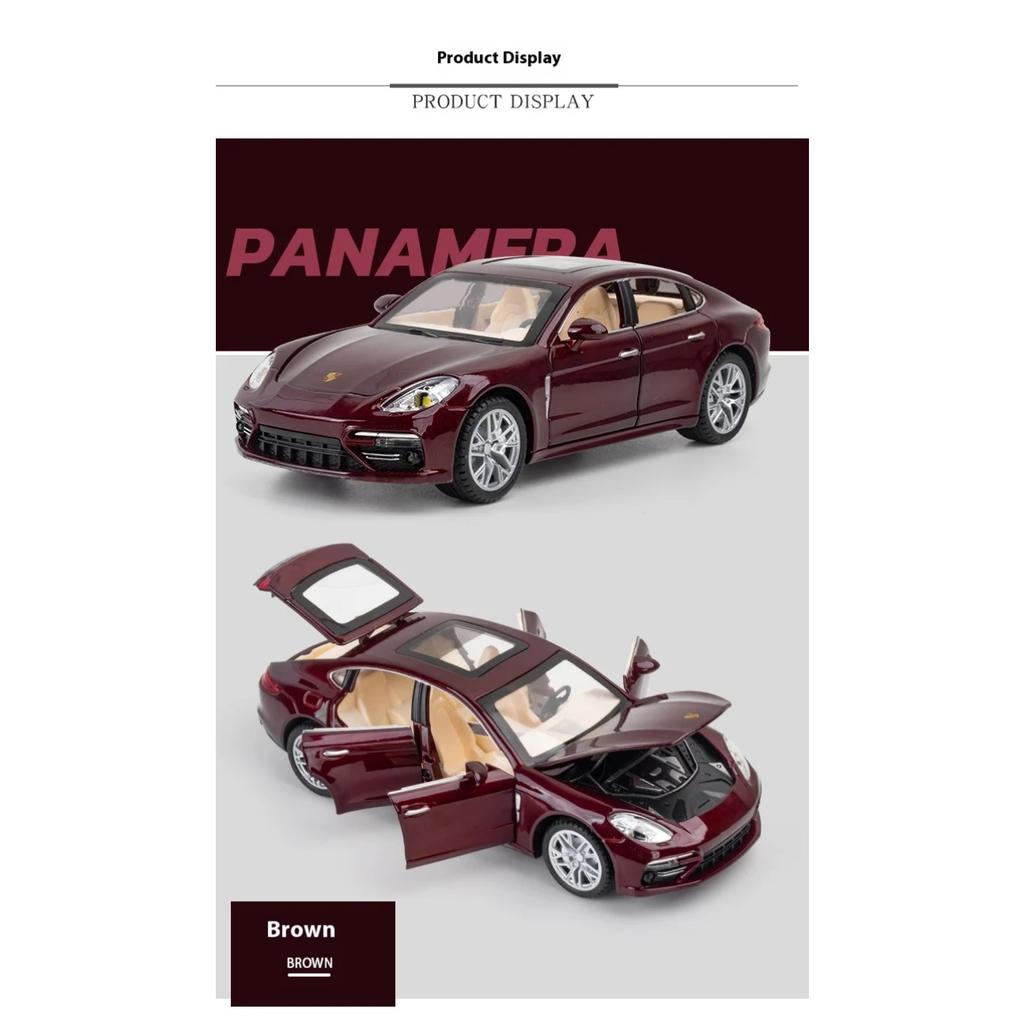1/24 Porsche Panamera Metal Die-cast Sports Car Model Simulation Sound and Light Sedan Model Can Collect Ornaments for Boys Birthday Gifts
