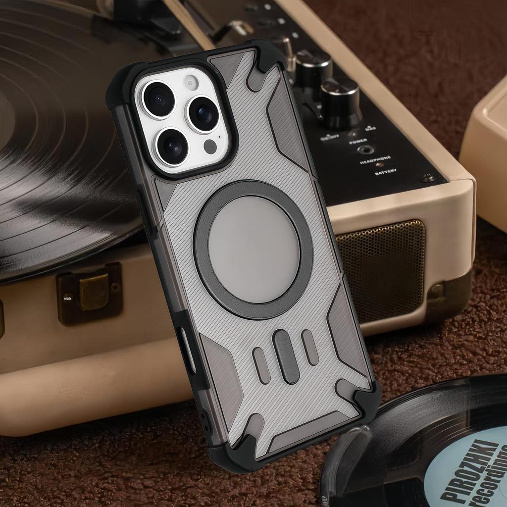 Magnetic Anti-Drop Rotating Stand Case for Apple 17 Pro Max/16 Pro, Protective Airbag Design for iPhone 15/14