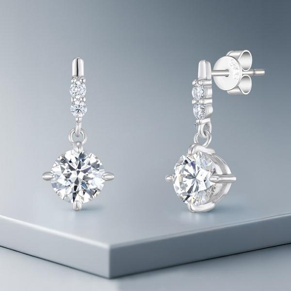 Maison De She Moissanite Earrings Lab Diamond Clear Drop