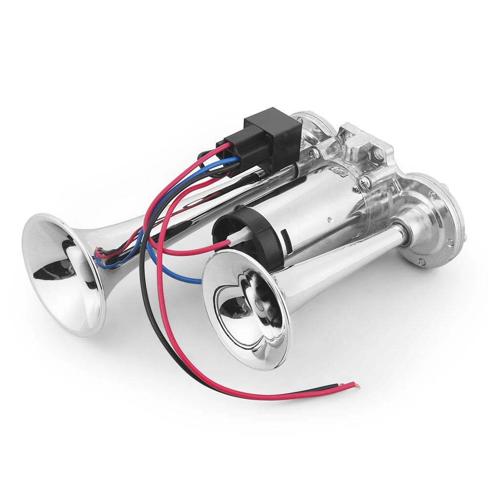 12V 600dB Super Loud Dual Horn Speakers Dual Electric Air Horn Kit With Compressor for Vehicle, Car, Truck, and Bat