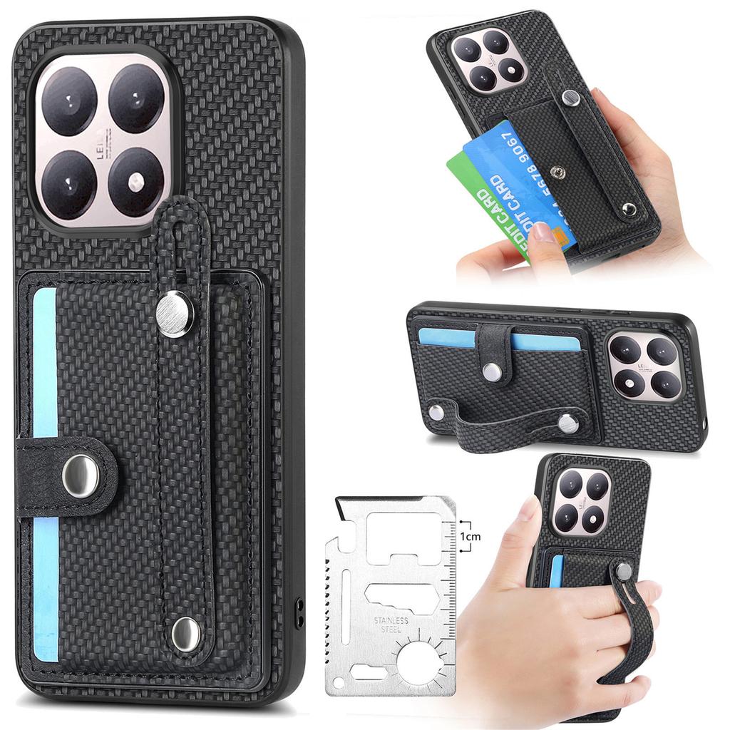 Pour Xiaomi 15T Coque Bracelet Anti-Chute Couverture Arrière en Cuir Porte-Cartes