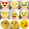 Charming 13" Yellow Round Emoji Pillow With Cute Fun Design And Soft Plush Material