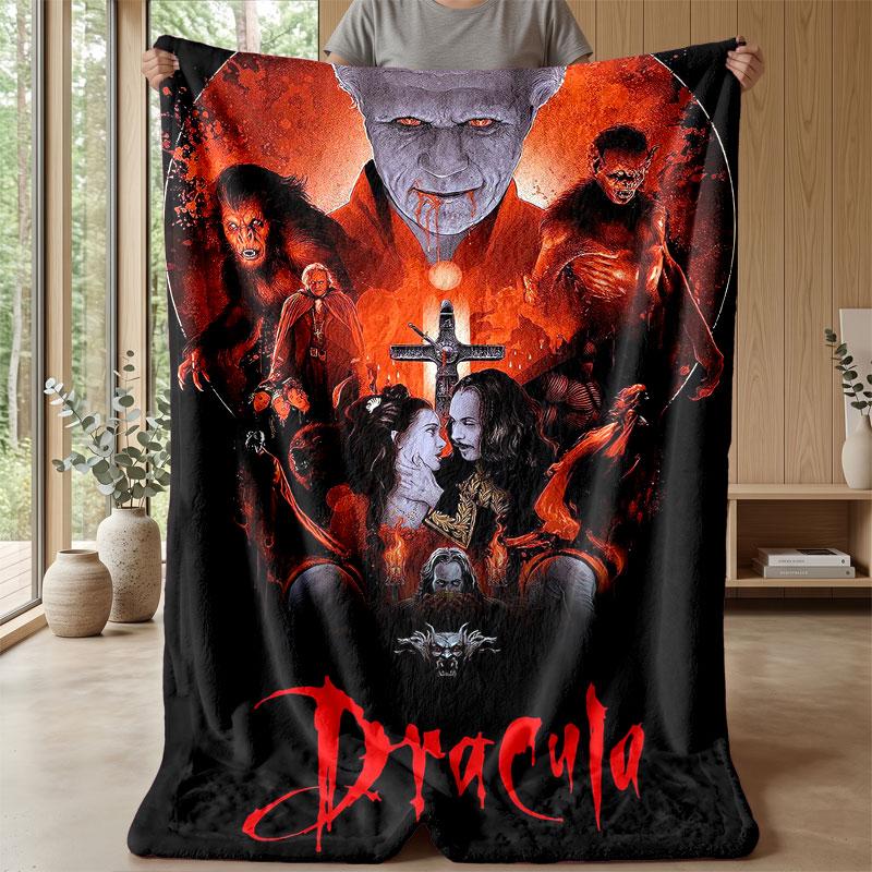 Soft Flannel Blanket Lightweight Cozy Bedroom Living Room CoverDracula
