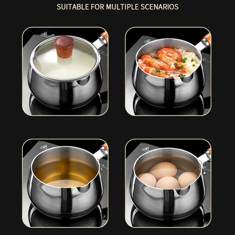 316Stainless Steel Small Pots Multipurpose Cooking Pots Saucepan with Lid Soup Pots Suitable for Cooking Soup Making