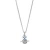 Empress Cixi Blue Pink Saturn Sphere Pendant Diamond Sweater Chain Necklace