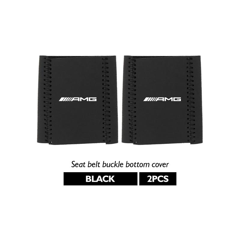 ECLD4 2PCS Car Seat Belt Anti Scratch Buckle Protector Cover Accessories For Mercedes Benz AMG C180 C300 W124 W176 W177 C200 C260 GLC