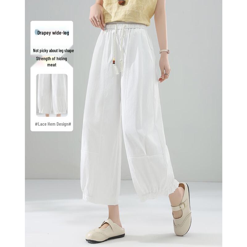 TERRE BLEUE Women s Summer Ice-Feel Cropped Straight-Leg Pants 28