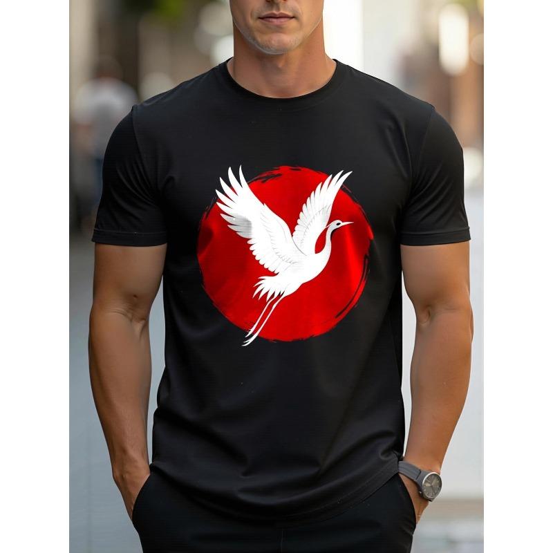 Men's Printed Short-sleeve T-shirt, Breathable Summer Half-sleeve Top,Stylish and Casual, Machine-washable ,Comfortable Fit
