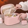 Luxury Pu Leather Large Capacity Women Cosmetic Bag Travel Makeup Organizer Pouch Tote Tolietry Zipper Storage Bag For Gift
