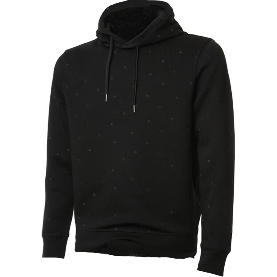 Emporio Armani Hooded Pullover All-Over Print Long Sleeve Sweatshirt Men Sweatshirt Black 6L1MQ2-1JHSZ-0012