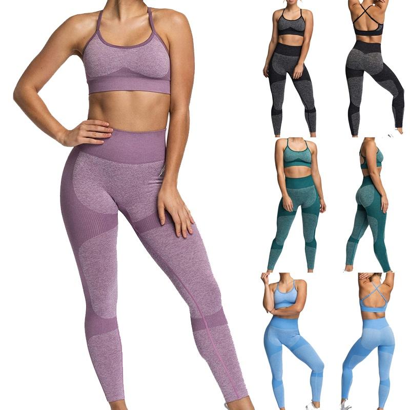 Sleek Women Sleeveless Yoga Set With Padded Bra And High Waisted Elastic Leggings