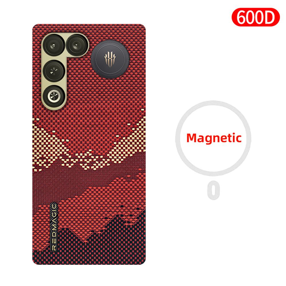 For Red Magic 11 Air/11 Pro/11 Pro+ Carbon Case 600d Kevlar Aramid Fiber Fabric Ultra Thin Hard Cover Magnetic balckSlimlightred