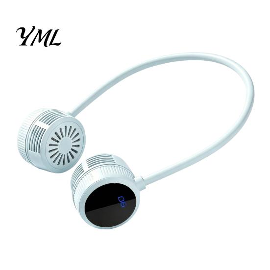 Outdoor Sports Cooling Device Portable Neck Fan, Hands Free Bladeless Fan with 3 Speed, USB Wearable for Travel Rechargeable Quiet Personal
