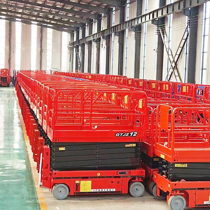 Electric Hydraulic Scissor Lift Platform, 4-14m, Self-Propelled Aerial Work Elevator