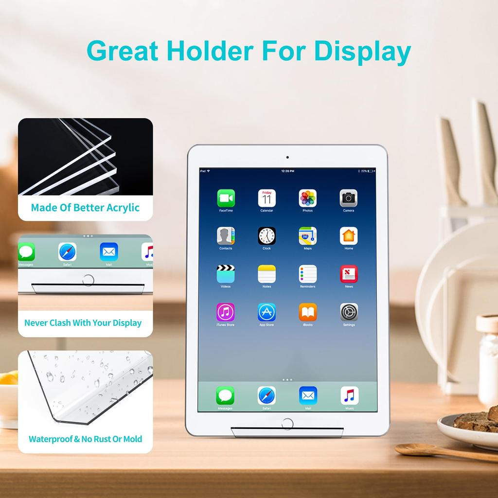 Acrylic Book Stand Without Ledge ,6PC Clear Acrylic Display Easel Transparent Display Stand Holder Tablet Holder