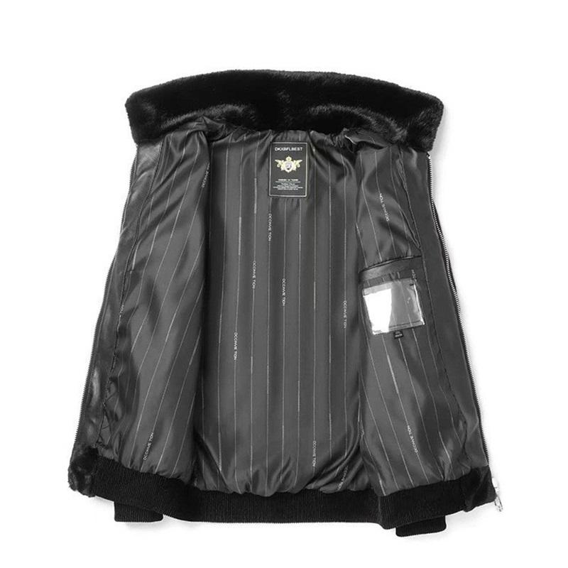 

Зимова куртка зі штучного хутра норки Haining Шкіряна куртка Стильна тепла куртка Зимовий верхній одяг для жінок XXXL холодний колір чорний