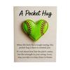 Love Heart Golf Pocket Hug with Positive Card Emotional Support Baseball Tennis Basketball Pocket Token Decoration Inspirational Gift