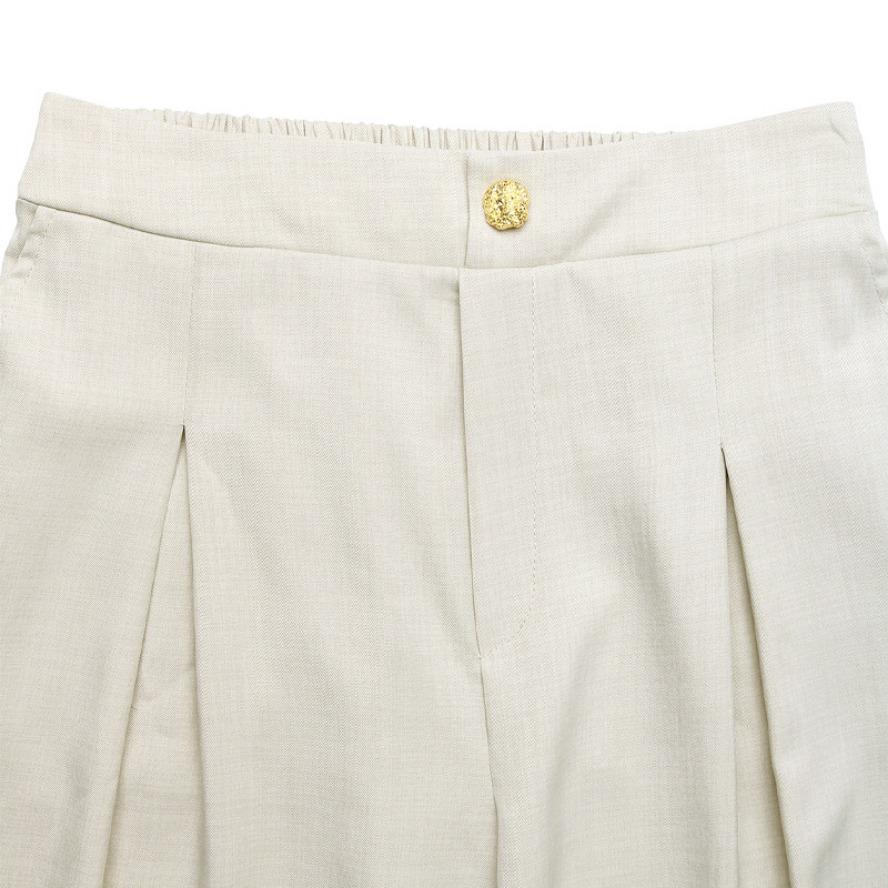 YYFS Women's Fashion Casual Solid Color Print High Waist Trousers Pants & Capris