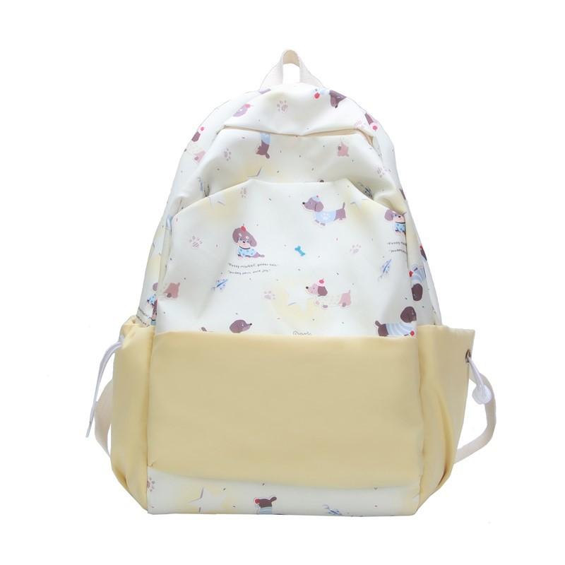 

Новый маленький свежий студенческий школьный рюкзак большой вместимости повседневный с принтом мультяшный милый красивый женский рюкзак легкий дорожный рюкзак жёлтый