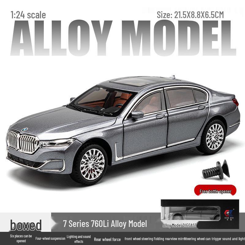 1:24 Bao 760LI Alloy Car Model with Pull Back Action, Sound & Light - Children's Toy & Indoor Ornament, TikTok-Recommended.
