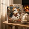 Halloween Room Decoration Faux Pearl Art DIY Kit, Spooky Cute 3D Beads Painting Crafts Stress Relief Project for Adults Beginners, Seasonal Wall with