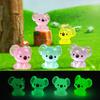 10-10pcs Luminous Koala  Animal Figures Fairy Garden Micro Landscape Ornament Glowing In Dark Miniature Flower Potted Decor