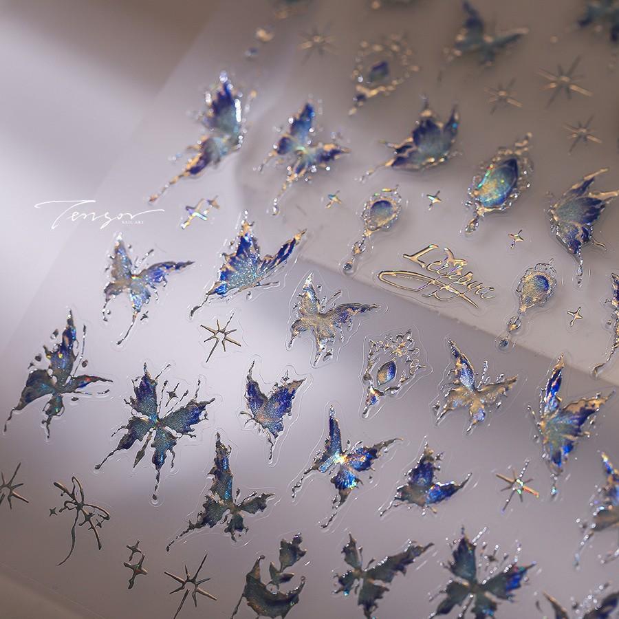 1pcs Butterfly Nail Stickers High Quality Sparkling Shell Light Nail Stickers Nail Art Decal Snakes Design Manicure Tools