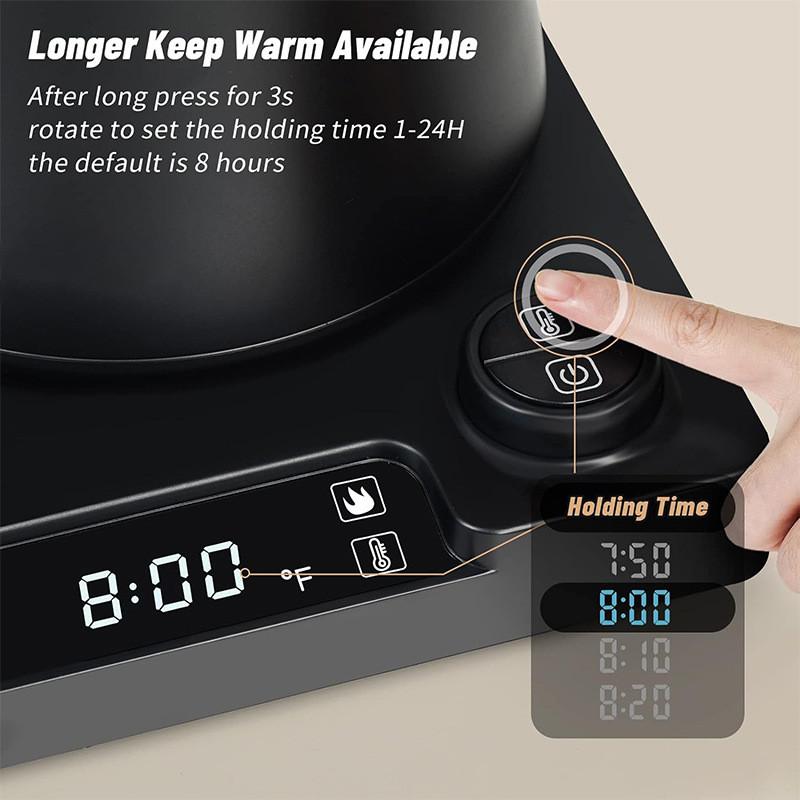 Gooseneck Electric Kettle Intelligent Thermostatic Electric Coffee Pot LED Display Temperature Control Water Boiler