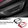 Real Soft Carbon Fiber Sticker For Ford Mustang GT 2024 2025 LHD RHD Car Seat Handle Button Frame Interior Trim Accessories.