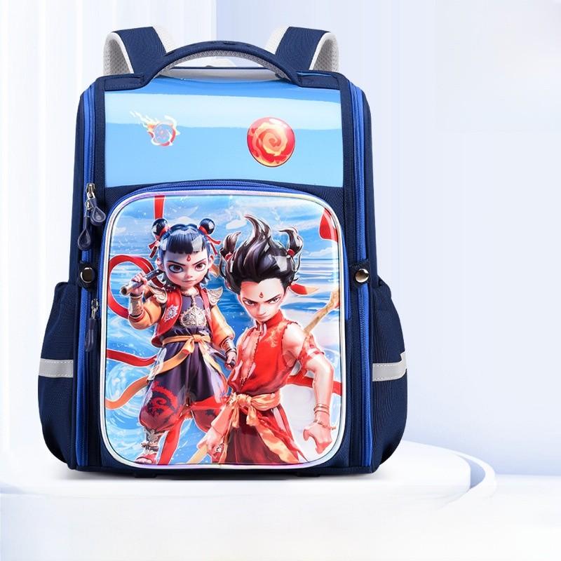 Cartoon Children Nezha Backpack With Spacious Storage For Students Elementary