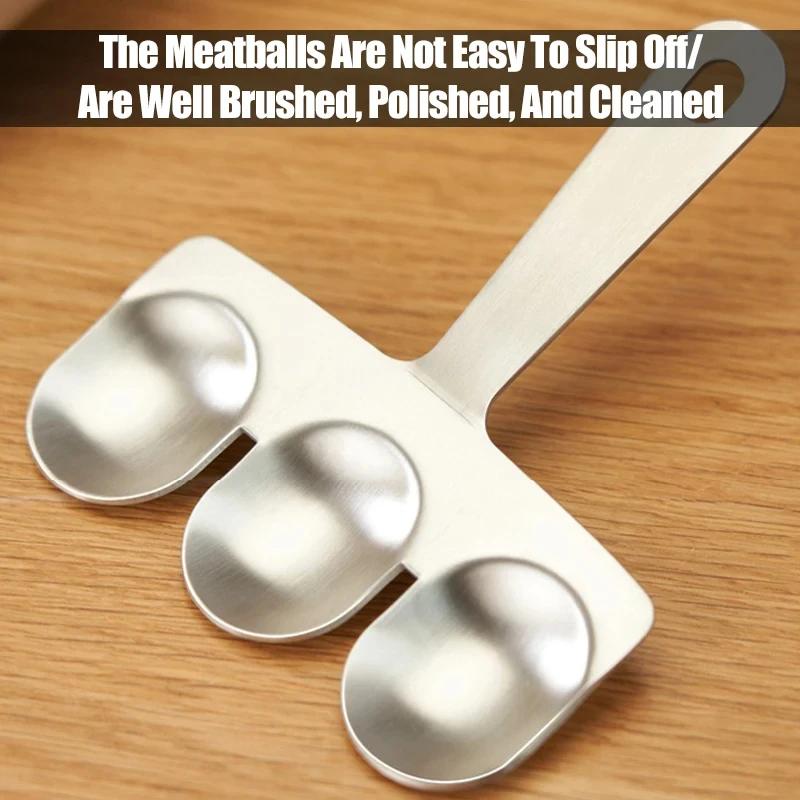 304 Stainless Steel Meatball Scoop Maker Mold for Fish Beef Easy-Release Non-Stick Rice Ball Dumplings Maker DIY Kitchen Tools
