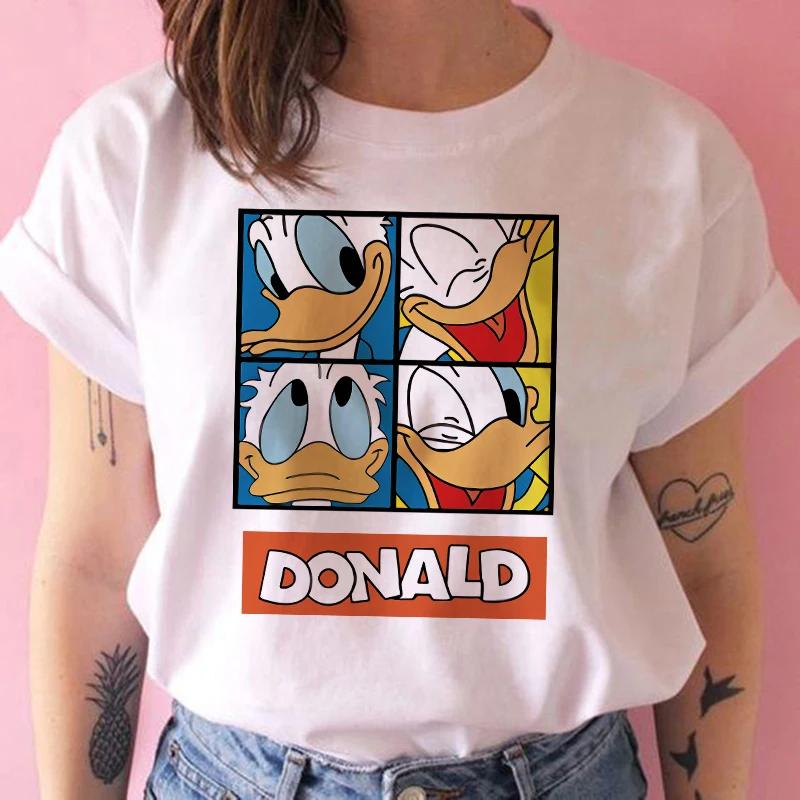 Disney Funny Mickey Tshirt Minnie Mouse Cartoon T-shirt Printing Women Tshirt Female Clothes Kawaii Summer Girls Clothing