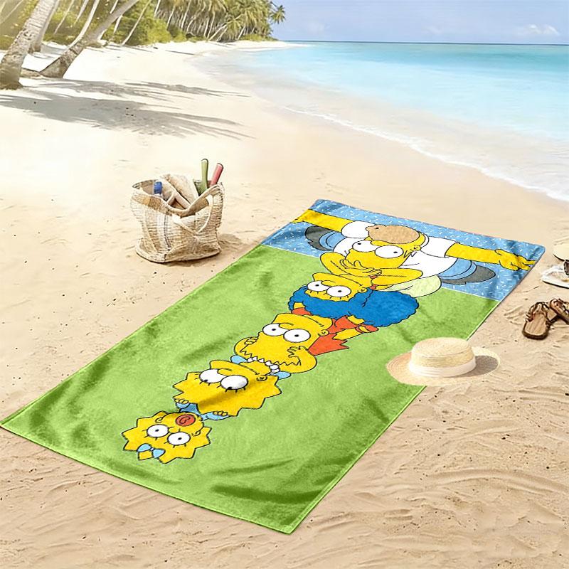 Simpsons Print Beach Towel, Large Soft Quick Dry Towel for Beach Camping Swimming