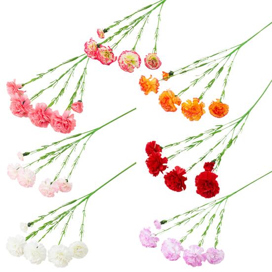 1 Zweig Simulationsblume, realistisch, pflegeleicht, flexibel, modisches Blumenarrangement, gefälschter Nelkenblumenzweig für den Muttertag