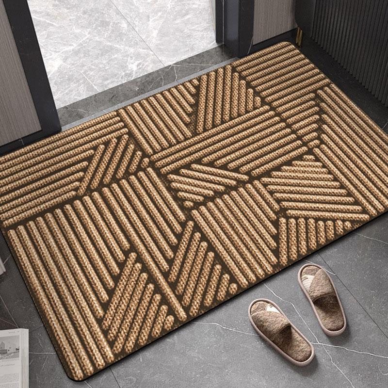Waterproof Entrance Doormat Anti Slip Indoor Outdoor Carpet PVC Anti Slip Door Mat Durable Foot Rug Grey Black Can Be Cut