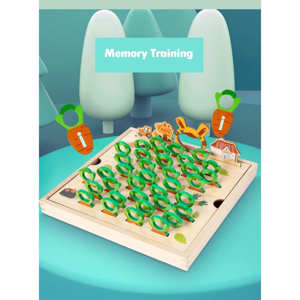 Children Pulling Carrot Language Learning Toys Montessori Game Wooden Box Farm Harvest Radishes Alphabet Early Educational Toys
