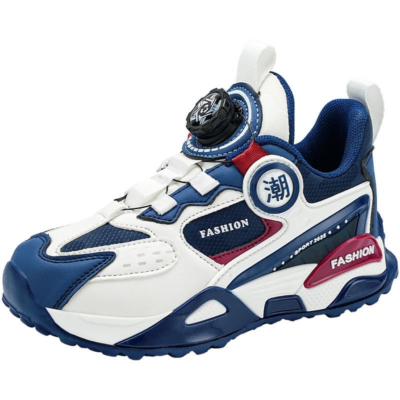 Boys shoes 2025 spring and autumn new leather waterproof children's dad sports shoes medium and older children's running shoes