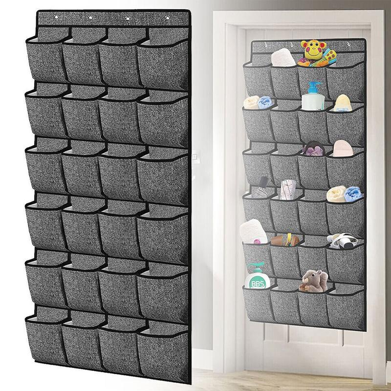 24Pocket Hanging Shoe Holder Storage Box Over Door Rack Hanger Closet Organize