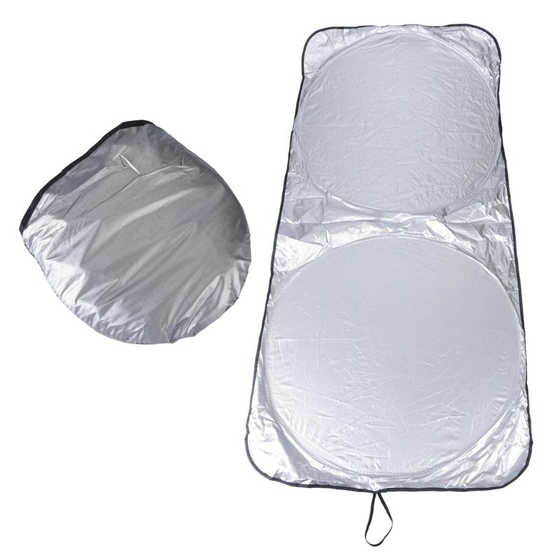 Car Sun Shade for Front Windshield Coverage, Foldable Nylon Window Sun Blocking Screen for Outdoor Parking, Easy Storage