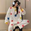 2025 new Autumn Winter cute Cartoon Pajamas Sets for Women Warm Thicken Pajama Long Sleepwear young Girl pyjamas Coral Fleece Homewear Clothes