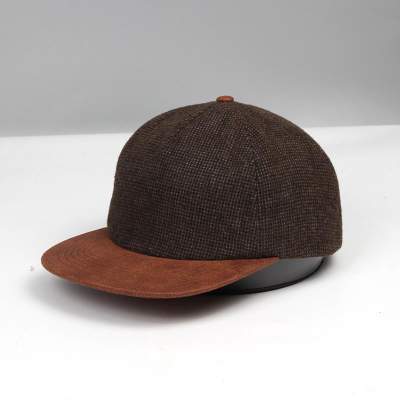 

Autumn Winter Retro Hip Hop Flat Brim Baseball Cap for Men, British Style Casual Streetwear Hat M 56-59cm